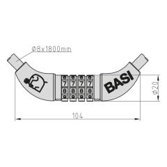 Lucchetto a spirale con combinazione a 4 cifre | Lunghezza 1,8 m - Diametro 8 mm