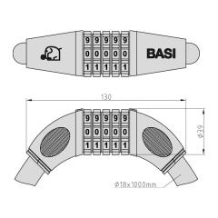 Cavo blindato con serratura a combinazione, lunghezza 1 m - diametro 18 mm