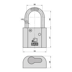 Lucchetto a cilindro semiprofilato VHS PZ