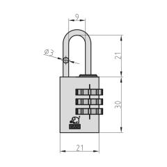 Baggage Lock 611 silver